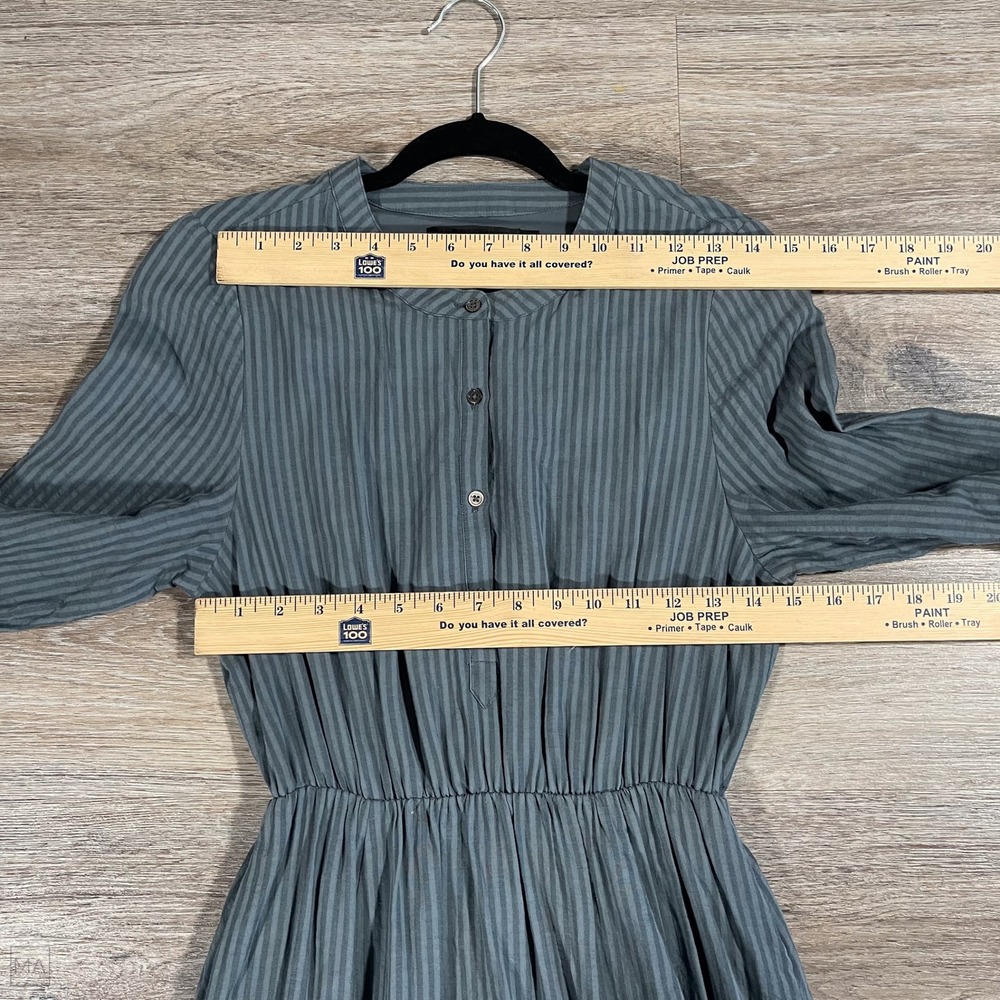 Jenni Kayne Women's Seersucker Shirt Dress Stripe Maxi 3/4 Sleeve Lined S Blue - Picture 3 of 8